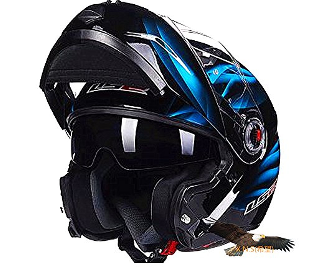 XNS 헬멧 (23 색가선발) LS2-370 풀 페이스 시스템 몬스터 에너지 블 쉴드 제트 -