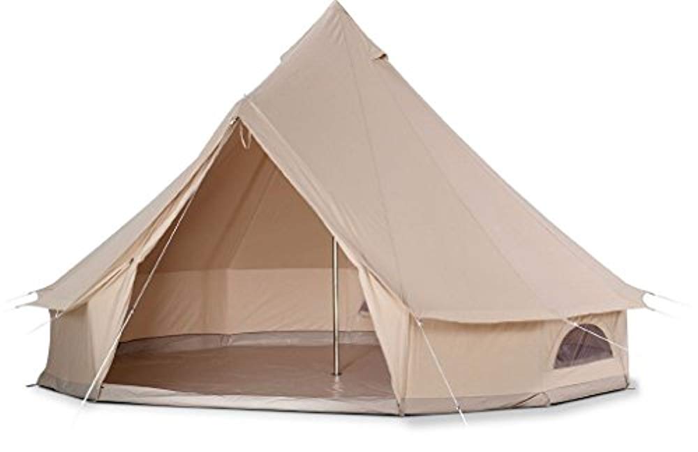 Bell Tent 고급 방수 코튼 캔버스 가족 캠핑 호텔 텐트