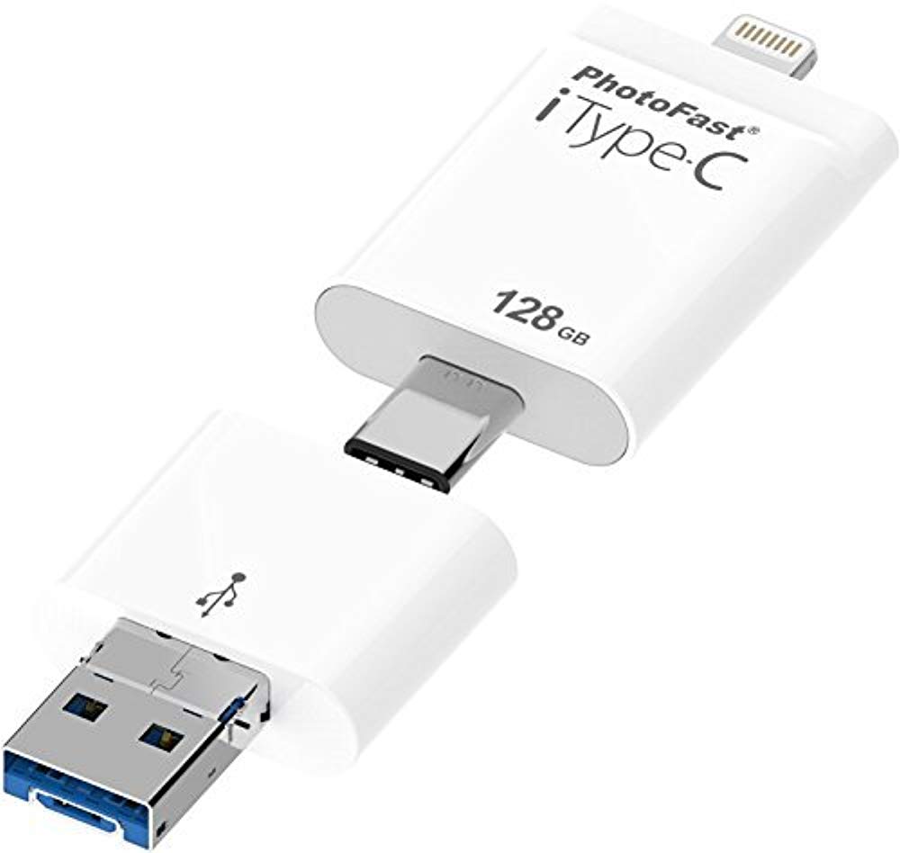 PhotoFast iType-C 128GB (Lightning 및 USB-C) incl. USB and microUSB adapter