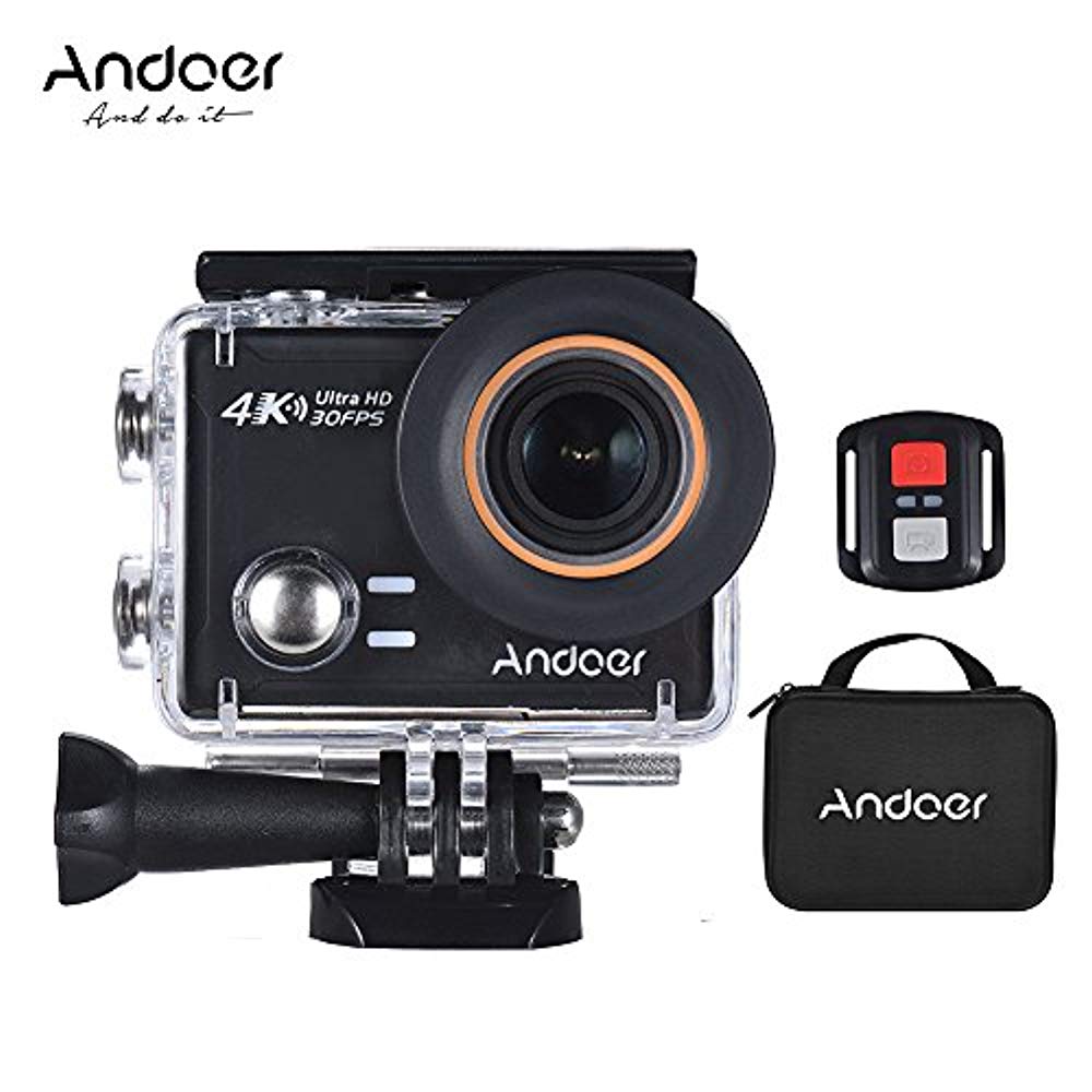 Andoer AN100 4K WiFi 액션 카메라 30MP 1080P / 120fps 2.0 인치 IPS 스크린 170 ° 광각 방수 리모콘 [2색상]