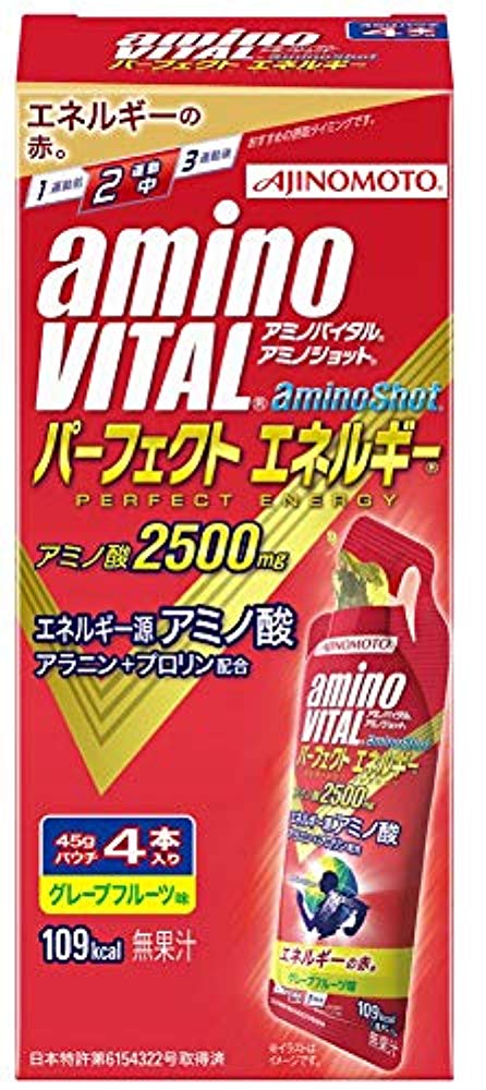 Ajinomoto 아미노 바이탈® 아미노 샷® 완벽한 에너지 자몽맛 45g [4봉지]