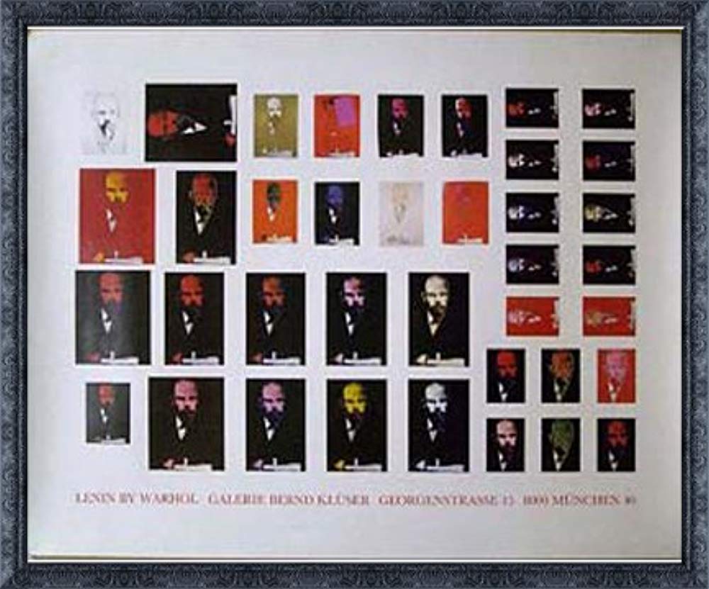 아즈포스터 일본 앤디워홀 Andy Warhol 포스터 레닌 1987 액자포함 블랙